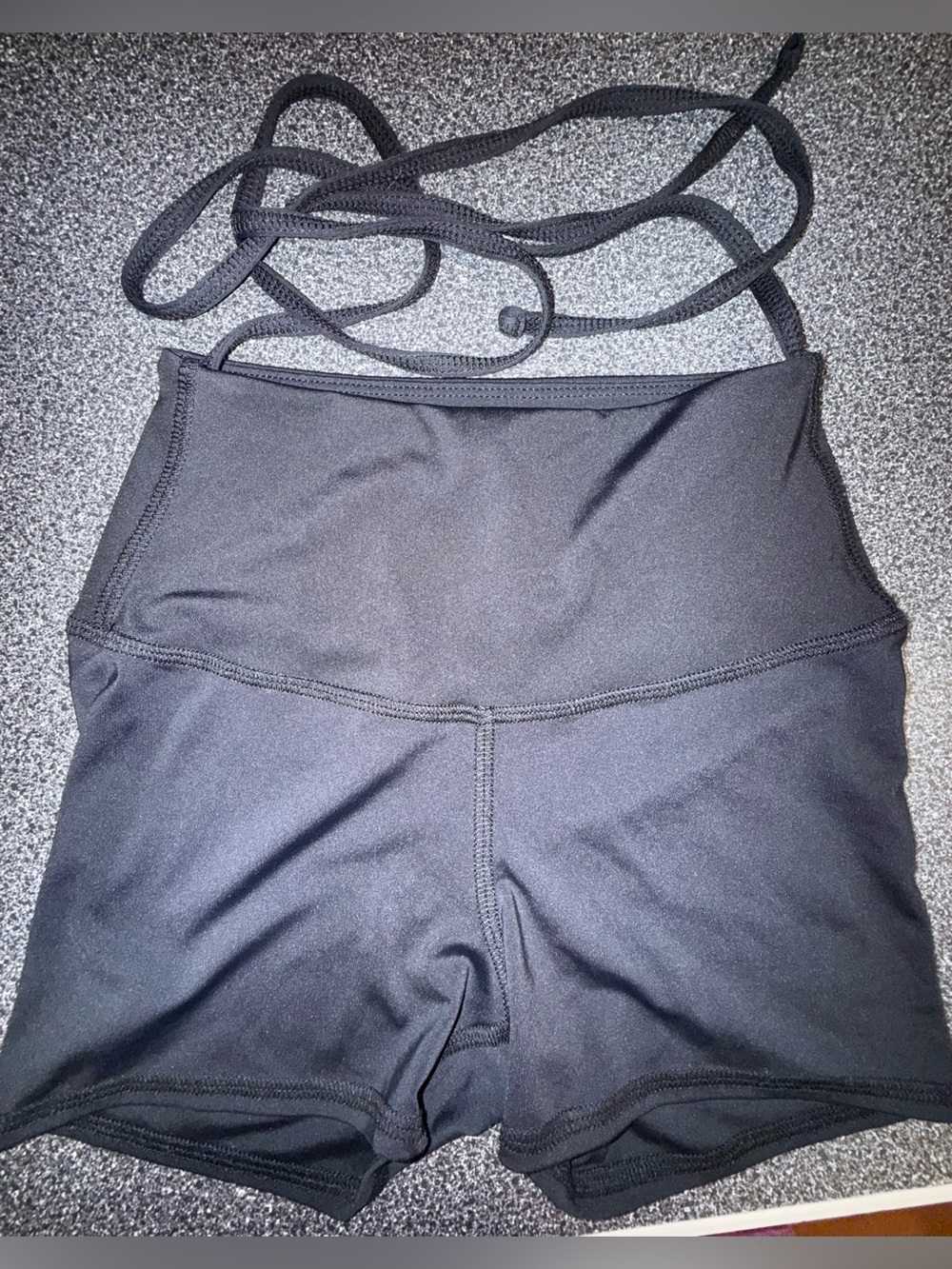 Tiger Friday Black Dance Shorts with Wrap Around Ties Size Child Large